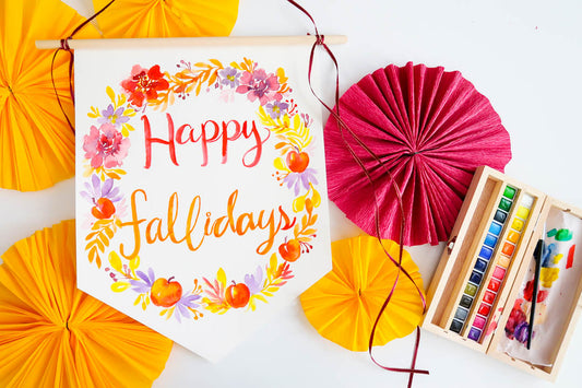 Fall Watercolor Banner DIY | Handmade Modern 