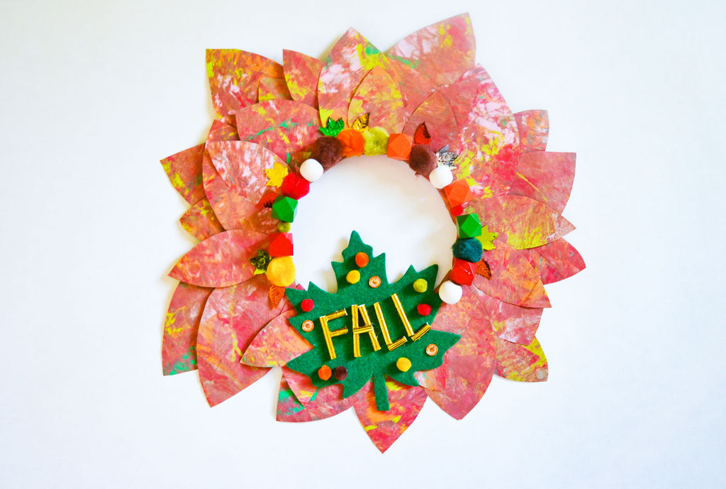 Autumn Paper Leaf Wreath Craft
