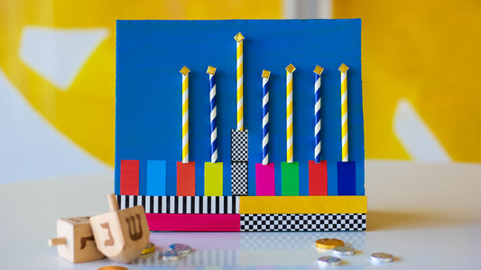 Pop Patterned Hanukkah Menorah