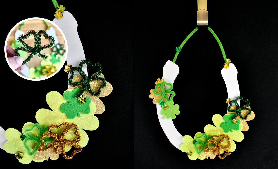 St. Patrick's Day Horseshoe Wreath DIY