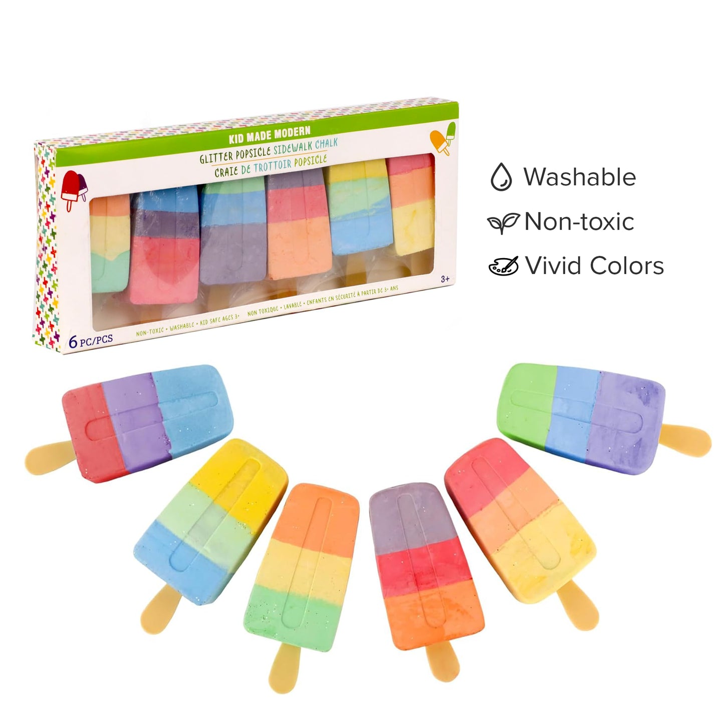 Popsicle Glitter Chalk Set (6 Pack)